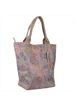 Torba worek skóra naturalna beżowa wzór kwiaty borse in pelle ze sklepu melon.pl w kategorii Torby Shopper bag - zdjęcie 189159517