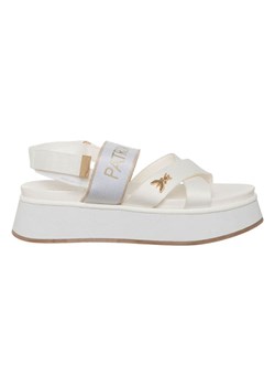 Patrizia Pepe Skórzane sandały w kolorze białym na obcasie ze sklepu Limango Polska w kategorii Sandały dziecięce - zdjęcie 189159686