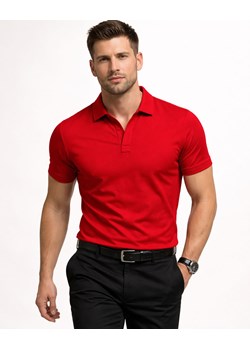 Koszulka polo męska czerwona Recea ze sklepu Recea.pl w kategorii T-shirty męskie - zdjęcie 189159747