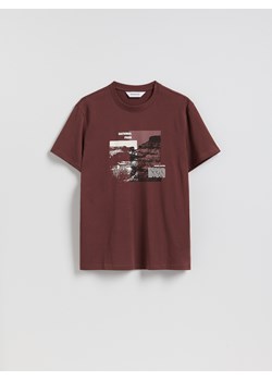 Reserved - T-shirt regular z nadrukiem - bordowy ze sklepu Reserved w kategorii T-shirty męskie - zdjęcie 189160965