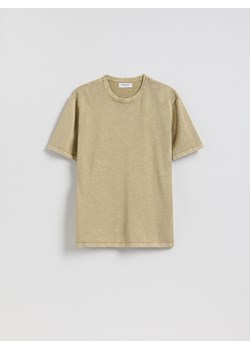 Reserved - Bawełniany sweter z krótkim rękawem - beżowy ze sklepu Reserved w kategorii Swetry męskie - zdjęcie 189161029