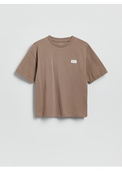 Reserved - Bawełniany t-shirt - brązowy ze sklepu Reserved w kategorii T-shirty chłopięce - zdjęcie 189161308