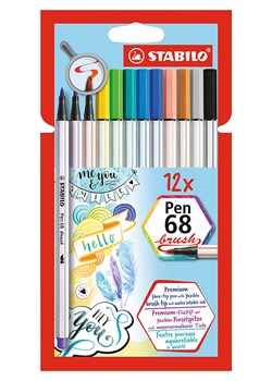 STABILO Mazaki (12 szt.) "Pen 68 Brush" ze sklepu Limango Polska w kategorii Akcesoria biurowe - zdjęcie 189162095