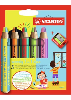 STABILO Kredki duo (5 szt.) "STABILO woody 3 in 1" ze sklepu Limango Polska w kategorii Akcesoria biurowe - zdjęcie 189162295