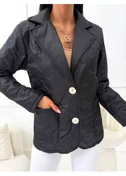 Czarna Lekka Kurtka z Kołnierzem ze sklepu ModnaKiecka.pl w kategorii Kurtki damskie - zdjęcie 189170426