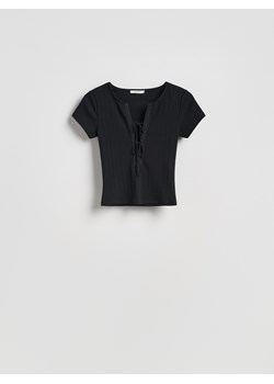 Reserved - Bluzka z wiązaniem - czarny ze sklepu Reserved w kategorii Bluzki damskie - zdjęcie 189170527