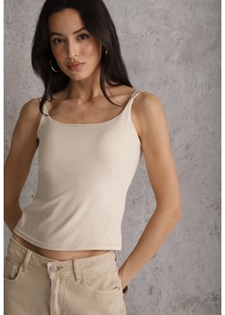 Beżowy Top z Wiskozy na Podwójnych Ramiączkach Indrea ze sklepu renee.pl w kategorii Bluzki damskie - zdjęcie 189171999