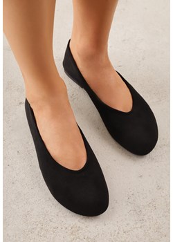 Czarne Balerinki z Imitacji Zamszu w Stylu Basic Saraphiele ze sklepu renee.pl w kategorii Balerinki - zdjęcie 189172027