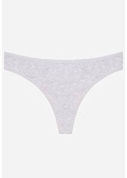 Szare Gładkie Majtki Stringi z Bawełną Chrysile ze sklepu renee.pl w kategorii Majtki damskie - zdjęcie 189172129