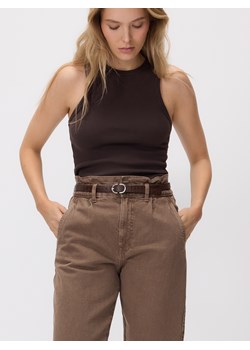 Reserved - Jeansy paperbag - brązowy ze sklepu Reserved w kategorii Jeansy damskie - zdjęcie 189172249