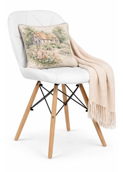 Białe tapicerowane krzesło kuchenne B0-F92 ze sklepu Edinos.pl w kategorii Krzesła - zdjęcie 189172475