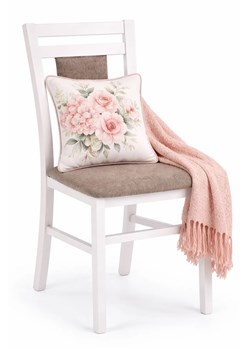 Białe drewniane krzesło tapicerowane W8-Z77 ze sklepu Edinos.pl w kategorii Krzesła - zdjęcie 189172525