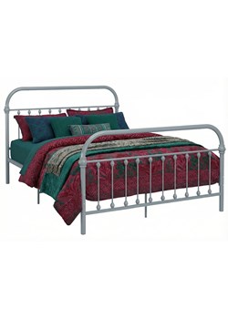 Szare metalowe łóżko w stylu industrialnym 180x200 cm W4-N41 ze sklepu Edinos.pl w kategorii Łóżka i materace - zdjęcie 189172528