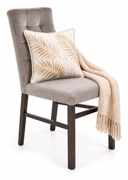 Szare pikowane krzesło drewniane F6-A67 ze sklepu Edinos.pl w kategorii Krzesła - zdjęcie 189172548