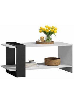 Prostokątny Stolik Biały Czarny Kawowy Dąb + Z5-R93 ze sklepu Edinos.pl w kategorii Stoliki kawowe - zdjęcie 189172558