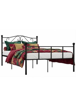 Czarne metalowe łóżko w stylu loft 200x200 cm - Fiosa ze sklepu Edinos.pl w kategorii Łóżka i materace - zdjęcie 189172579