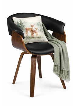 Nowoczesne krzesło z ekoskóry czarny + orzech T7-T49 ze sklepu Edinos.pl w kategorii Krzesła - zdjęcie 189172627