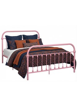 Różowe metalowe łóżko 160x200 cm N9-E89 ze sklepu Edinos.pl w kategorii Łóżka i materace - zdjęcie 189172635