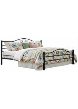 Czarne metalowe łóżko dwuosobowe 200x200 cm F9-T05 ze sklepu Edinos.pl w kategorii Łóżka i materace - zdjęcie 189172657