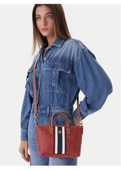 Tommy Hilfiger Torebka Th Monoplay Mini Tote Stripe Le AW0AW18389 Czerwony ze sklepu MODIVO w kategorii Torby Shopper bag - zdjęcie 189172876