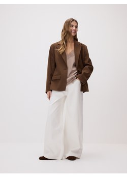 Reserved - Marynarka z dodatkiem wełny - brązowy ze sklepu Reserved w kategorii Marynarki damskie - zdjęcie 189176046