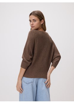 Reserved - Gładki sweter - brązowy ze sklepu Reserved w kategorii Swetry damskie - zdjęcie 189176168