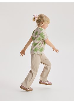 Reserved - Prążkowane spodnie - beżowy ze sklepu Reserved w kategorii Spodnie dziewczęce - zdjęcie 189176197