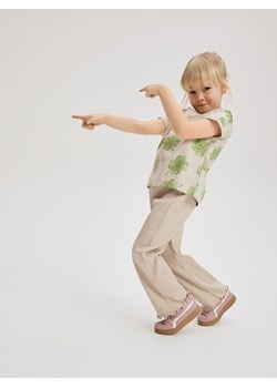 Reserved - Prążkowane spodnie - beżowy ze sklepu Reserved w kategorii Spodnie dziewczęce - zdjęcie 189176198