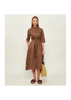 MM Lniana sukienka z paskiem MMLTABELLA ze sklepu Gomez Fashion Store w kategorii Sukienki - zdjęcie 189178917