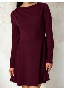 Sinsay - Rozkloszowana sukienka dresowa - bordowy ze sklepu Sinsay w kategorii Sukienki - zdjęcie 189180819