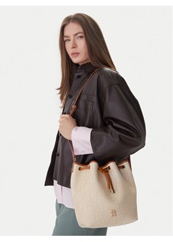 Tommy Hilfiger Torebka Th Monoplay Bucket Le AW0AW18847 Beżowy ze sklepu MODIVO w kategorii Torebki worki - zdjęcie 189181598