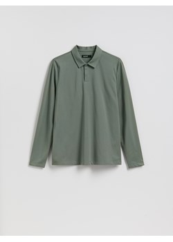 Reserved - Koszulka polo z bawełną merceryzowaną - zielony ze sklepu Reserved w kategorii T-shirty męskie - zdjęcie 189182077
