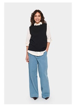 SAINT TROPEZ Bezrękawnik "Mila" w kolorze czarnym ze sklepu Limango Polska w kategorii Swetry damskie - zdjęcie 189183018