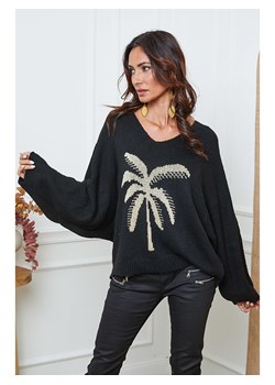 So Cachemire Sweter "Adandine" w kolorze beżowo-czarnym ze sklepu Limango Polska w kategorii Swetry damskie - zdjęcie 189183628