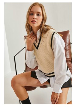 Bianco Lucci Bezrękawnik w kolorze czarno-beżowym ze sklepu Limango Polska w kategorii Swetry damskie - zdjęcie 189184667