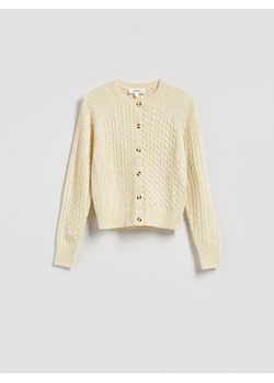 Reserved - Kardigan z wełną i domieszką kaszmiru - złamana biel ze sklepu Reserved w kategorii Swetry damskie - zdjęcie 189185906