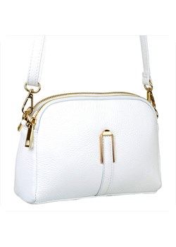 Zgrabna torebka skóra naturalna listonoszka biała dwie komory ze sklepu melon.pl w kategorii Listonoszki - zdjęcie 189186159