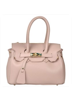 Damska torebka skóra naturalna róż pudrowy borse in pelle ze sklepu melon.pl w kategorii Kuferki - zdjęcie 189186188