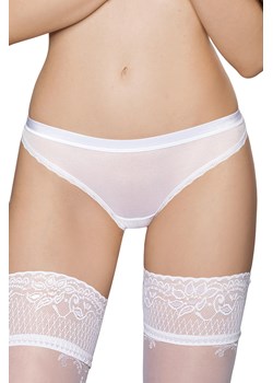 Róża Malani figi tiulowe z haftem i paskami na tyle biały ze sklepu kontri.pl w kategorii Majtki damskie - zdjęcie 189186587