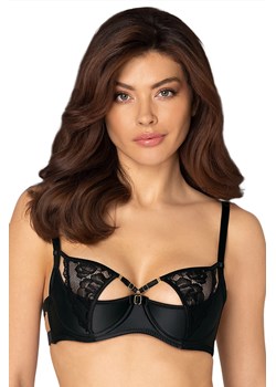 Róża Halika biustonosz półusztywniany z koronką czarny ze sklepu kontri.pl w kategorii Biustonosze - zdjęcie 189186649