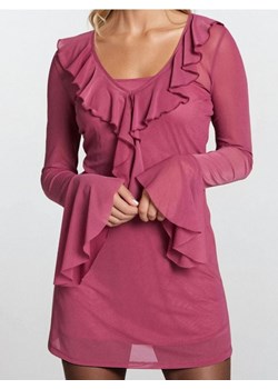 Sinsay - Sukienka mini z falbanami - różowy ze sklepu Sinsay w kategorii Sukienki - zdjęcie 189186865
