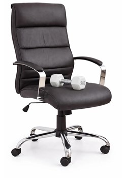 Czarny skórzany fotel gabinetowy S2-R00 ze sklepu Edinos.pl w kategorii Krzesła biurowe - zdjęcie 189188858