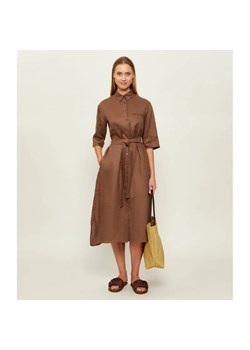 MM Lniana sukienka z paskiem MMLTABELLA ze sklepu Gomez Fashion Store w kategorii Sukienki - zdjęcie 189189597