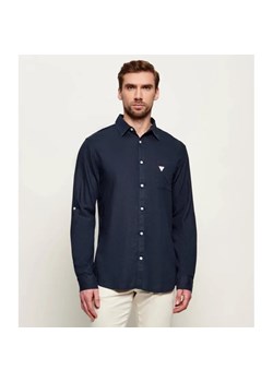 Guess Underwear  Lniana koszula ROLL-UP | Regular Fit ze sklepu Gomez Fashion Store w kategorii Koszule męskie - zdjęcie 189189615