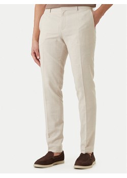 BOSS Spodnie materiałowe H-Genius-253 50561874 Beżowy Slim Fit ze sklepu MODIVO w kategorii Spodnie męskie - zdjęcie 189191156
