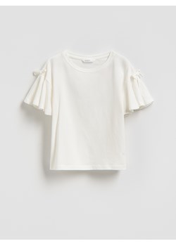 Reserved - Bluzka z falbanką - złamana biel ze sklepu Reserved w kategorii Bluzki dziewczęce - zdjęcie 189192247