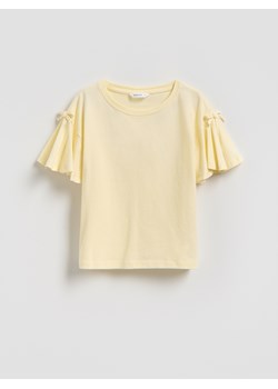 Reserved - Bluzka z falbanką - jasnożółty ze sklepu Reserved w kategorii Bluzki dziewczęce - zdjęcie 189192249
