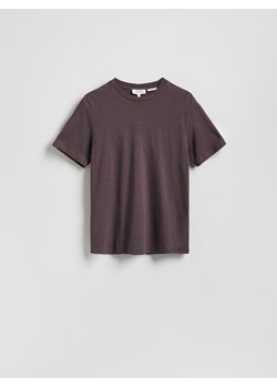 Reserved - T-shirt regular fit z lnem - brązowy ze sklepu Reserved w kategorii T-shirty męskie - zdjęcie 189192515