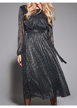 Sinsay - Błyszcząca sukienka midi z paskiem - srebrny ze sklepu Sinsay w kategorii Sukienki - zdjęcie 189193855
