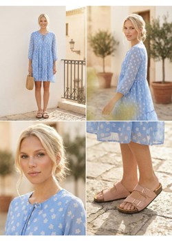 Sinsay - Sukienka mini w kwiaty - błękitny ze sklepu Sinsay w kategorii Sukienki - zdjęcie 189193896